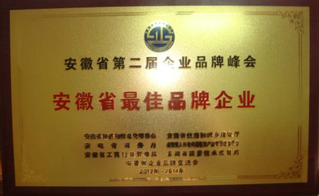 安徽省最佳品牌企业